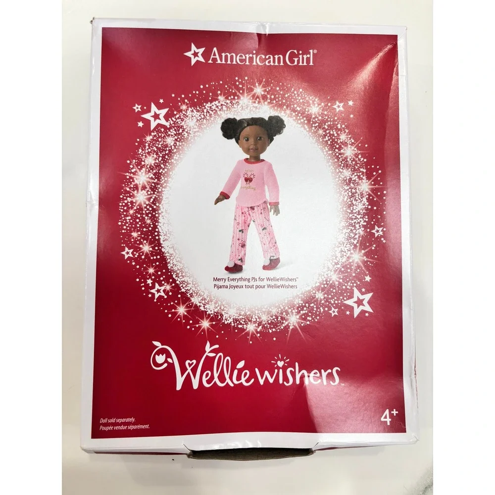 American Girl WellieWishers Merry Everything Pajama Set for‎ Dolls Pink Holiday